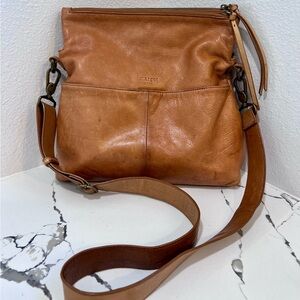 Margot Tan Leather Crossbody Bag